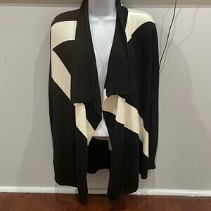 White House Black Market Black and White Open Cardigan